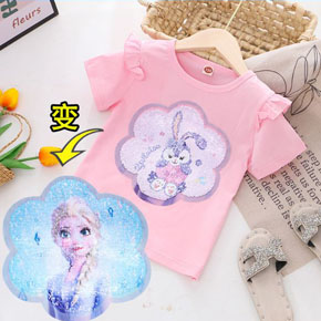 Áo thun cotton kim sa lật vuốt đổi màu công chúa elsa dễ thương cho bé gái. size 110-140, bé  15-30kg, chất thun cotton 4 chiều mịn mát, form vừa thoải mái, hình kim sa vuốt đổi màu họa tiết công chúa elsa thỏ tím mà các bé yêu thích, hàng hiệu Rich Lai Quảng châu loại 1 cao cấp, 100% như hình </Br>
bảng size tham khảo </Br>
110: 13-16kg </Br>
120: 16-19kg </Br>
130: 20-23kg </Br>
140: 24-28kg </Br>



