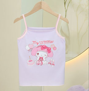 Áo thun cotton 2 dây mát rượi mùa hè in họa tiết thỏ melody. size 110-150 cho bé 2-7 tuổi, 13-30kg </br>
Chất liệu thun cotton co dãn 4 chiều, ,mềm mại, mát mẻ cho mùa hè, in họa tiết melody kuromi mà các bé yêu thích</br>
From áo 2 dây xinh xan và mát mẻ cho con gái mặc nhà, đi học di chơi , kết hợp quần hay váy dểu xinh xắn đáng yêu</br>
hàng QC cao cấp 100% như hình </br>
Bảng size tham khảo </br>
110: 13-16kg </Br>
120: 16-19kg </br>
130: 19-22kg </br>
140: 22-25kg </br>
150: 26-30kg
