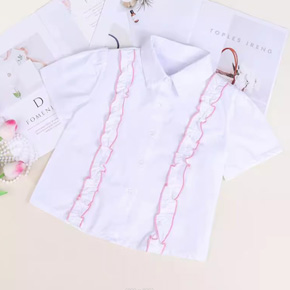 Áo sơ mi trắng phối bèo hồng cho bé gái kết hợp quần váy đi chơi. size 110-160 cho bé gái 15-40kg </Br>
Chất liệu kate cotton mềm mát, áo phối bèo hồng cho bé gái kết hợp quần váy đi chơi </br>
Bảng size tham khảo </br>
110: 14-17kg </br>
120: 17-21kg </br>
130: 21-24kg </br>
140: 24-28kg </br>
150: 29-33kg </br>
160: 34-40kg