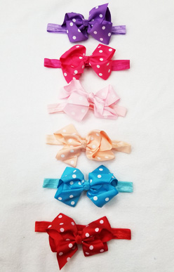 Băng đô nơ chấm bi nhiều màu cho bé gái. freesize bé 3-24 tháng, chất liệu thun co dản, mềm mại, nơ chấm bi dễ thương,  nhiều màu cho bé gái nhỏ
