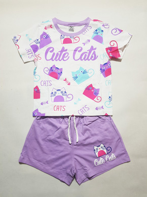 Bộ thun cotton mềm mát in họa tiết thỏ mèo cute dễ thương cho bé gái. size 8-12 tuong ứng bé gái 23-35kg </Br>
chất liệu vải thun cotton 4 chiều cao cấp, mềm mại, co dãn tốt, thấm mồ hôi </Br>
Áo form vừa, quần đùi có 2 túi, hình in  toàn thân họa tiết mèo  dễ thương cho bé gái </Br>
Năng động thể thao đi chơi cho bé gái </Br>
bảng size  tham khảo </Br>
8: 23-26kg </Br>
9: 27-30kg </Br>
10: 29-32kg </Br>
11: 32-35kg </Br>
12: 34-37kg
