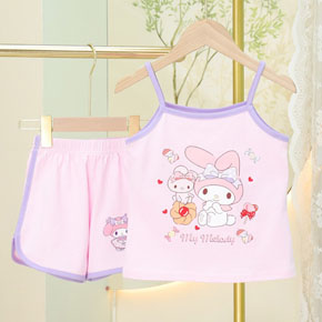 Bộ thun cotton áo 2 dây họa tiết thỏ my melody mềm mát cho mùa hè. size 110-150 cho bé gáo 13- 30kg </br>
Chất liệu thun cotton 4 chiều mềm mại, co dãn, thấm mồ hôi, kiểu áo 2 dây quần short mát mẻ cho mùa hè </br>
Họa tiết thỏ melody, kuromi mà các bé yêu thích </br>
Bảng size tham khảo </br>
110: 13-16kg </br>
120: 16-19kg </br>
130: 19-23kg </br>
140: 23-26kg </br>
150: 26-30kg