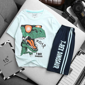 Bộ thun cotton vải xuất mềm mát in khủng long dễ thương cho bé trai. size 4-14 tuong ứng bé trai 13-42kg </br>
chất liệu thun cotton xuất, mềm mại, co dãn 4 chiều, thấm hút mồ hôi, hình in bộ sưu tập khủng long dễ thương mà các bé yêu thích </br>
Bộ mặc nhà, đi học,, mát me thích hợp cho xuân hè </br>
bảng size tham khảo </br>
4: 13-16kg </br>
6: 15-19kg </br>
8: 20-25kg </br>
10: 25-30kg </br>
12: 31-36kg </br>
14: 37-42kg