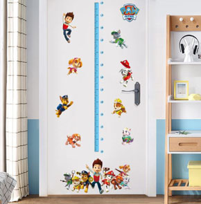 giấy decal dán tường thước đo chiều cao hoạt hình paw patrol cho bé trai và gái. Decal dán tường giúp không gian của bạn thêm phần sinh động và ngộ nghĩnh </Br>
 * Phù hợp với nhiều không gian như phòng khách, phòng ngủ, phòng trẻ em,... </Br>
* Hình ảnh ngộ nghĩnh, đáng yêu mang đến không gian thật sinh động và tươi tắn cho tổ ấm của bạn.</Br>
* Sản phẩm không bị phai màu, dễ dàng lau chìu </BR>

Sản phẩm thiết kế dưới dãng thước đo chiều cao, ghi lại những năm tháng phát triển cùng bé, từ 1-12 tuổi ( chiều cao bé 80-160cm, có thể dán trên bề mặt có độ nhám vừa phải như tường, tủ </Br>
Kích cỡ nguyên tấm: 60*45cm