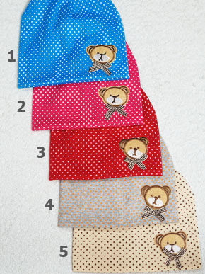 Nón thun chấm bi gấu. free size bé 3-12 tháng, 5 màu cực xinh cho bé trai và gái