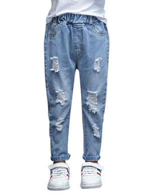 Quần jean ( bò) màu bạc rách bụi bặm cho cả bé trai và gái. size 120-170 bé 20-44kg, jean cotton mềm co dãn from quần lưng cao, đáy hơi thụng, phối rách , phong cách bụi bặm dễ thương cho cả bé trai và bé gái, jean Quảng Châu cao cấp,