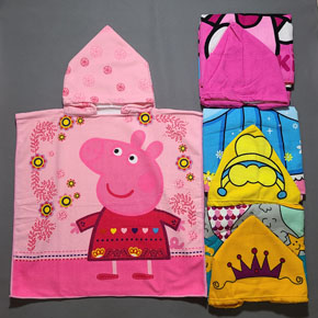 Áo choàng tắm hoạt hình heo peppa pony công chúa tiên cá cho bé đi biển đi bơi. kích cỡ 60*120cm, cho bé từ 2-6tuổi, cao 95cm-125cm </Br>
Chất liệu vải lông mềm mại, thấm hút tối, , họa tiết  heo peppa pig, ngựa pony unicorn, tiên cá... cho bé gái </Br>
_ khăn sử dụng cho bé di tắm, đi biển, đi bơi, giữ ấm làm khô người bé