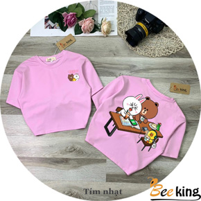 Áo thun cotton form croptop in gấu hạnh phúc cho bé gái. size 9-14, tuong ứng bé 22-45kg </Br>
Vải thun cotton 4 chiều, hàng loại 1, co giản, thấm hút mồ hôi, </Br>
* form áo croptop vừa, rộng rãi, hình in 2 mặt sinh động gấu, vịt.. dễ thương cho bé gái, không bong tróc </Br>
* áo dễ kết hợp cùng quan, váy,,, cho bé đi học đi chơi </Br>
Bảng size tham khảo </Br>
form chuẩn rộng rãi, mẹ nào thích form dài rộng trừ hao 1 size thôi â
9: 22-26kg </Br>
10: 25-28kg </Br>
11: 29-32kg </Br>
12: 32-36kg </Br>
13: 36-40kg </Br>
14: 41-46kg </Br>
gia 120-130k tùy size