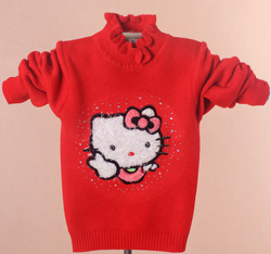Áo len kitty dày dặn và ấm áp bé gái. size  M, L, XL bé từ 8-16kg len dệt kim dày dặn, hàng đẹp, 100% giống hình, TQXK 