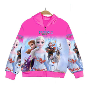 Áo khoác thun cotton da cá in công chúa elsa Frozen 2. size 2-14t, bé 10-40kg, vải thun cotton da cá dày vừa phải, co dãn, hình in 3d công chúa elsa và anna frozen 2 cho bé gái, Việt Nam. </Br> Giá size 2,3,4 145k, size 5,6,7,8 : 150-155k, size 9-14t: 160k