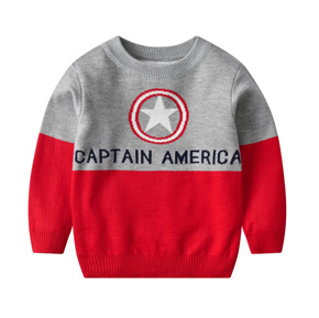 Áo len dệt kim dày dăn ấm áp họa tiết ngôi sao captain america đội trưởng Mỹ siêu cá tính cho bé trai. size 110-140 tuong ứng bé gái 14-30kg </Br>
Chất liệu len dệt kim dày dặn, co dãn tốt, ấm áp cho bé trai mặc thu đông, đi du lich Đà LẠt, sapa, miền trung, miền bắc, vể quê dịp noel , tết...</bR>
hàng Qc loại 1, 100% như hình, họa tiết spiderman cá tính mà bé yêu thích </br>
bảng size tham khảo </br>
110: 14-17kg </br>
120: 17-20kg </Br>
130: 21-25kg </bR>
140: 26-30kg </br>

