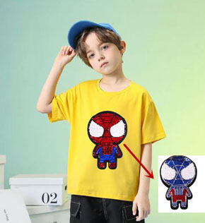 Áo thun cotton kim sa lật vuốt đổi spiderman bé trai. size 120-150 tương ứng bé 15-40kg </Br>
chất liêu thun cotton 100% co dãn, mềm mại, thấm mồ hôi, hình kim sa lật vuốt đổi màu người nhện spiderman mà các bé yêu thích </Br>
bảng size tham khảo </Br>
110: 13-16kg </Br>
120: 16-22kg </Br>
130:  23-27kg </Br>
140: 28-33kg </Br>
150: 33-40kg