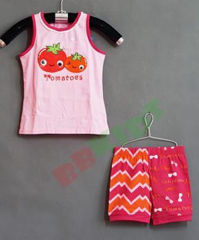 Bộ thun bé gái mùa hè thêu  đôi bạn cà chua, . size 95,100,110,120,130,140 bé từ 12-30kg, thun cotton 100%, co giãn 4 chiều, thoáng mát, hình quả cà chua ngọt ngào cho bé gái, 
