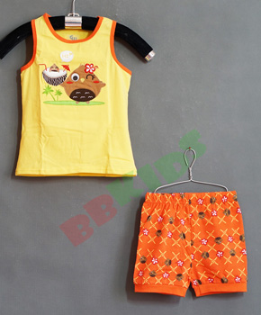 Bộ thun mùa hè Kem dừa mát lạnh. size 95,100,110,120,130,140 bé từ 12-30kg, thun cotton 100%, co giãn 4 chiều, thoáng mát, tạo hình chú chim ăn kèm dừa dễ thương