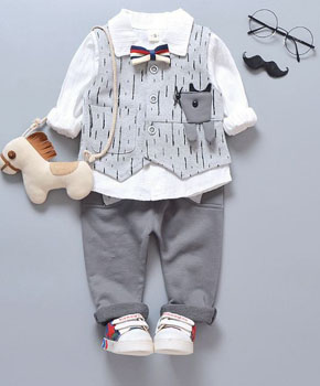 Bộ vest gile phong cách hàn Quốc bé trai nhỏ diện Noel và tết. size 3,5,7 bé 9-15kg, bộ gồm 4 món: 1 áo sơ mi trắng, 1 áo gile thun co dãn, họa tiết kiểu dáng Phong cách hàn Quốc, 1 quần kaki thun lưng thun, 1 nơ nhỏ cho bé trai diện Noel và tết
