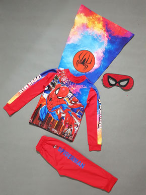 Bộ thun cotton lạnh tay dài kèm áo choàng và mặt nạ spiderman bé trai. * size 3-10 bé 11-29kg </Br>
* thân trước vải thun lạnh Hàn quốc in 3d sắc nét, tay, quần và thân sau cotton 4 chiều, mềm mại thấm hút mồ hôi </Br>
* bộ gồm, 1 áo tay dài, , 1 quần dài, 1 choàng 3d, 1 mặt nạ giấy spiderman cho bé trai