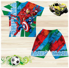 Bộ thun cotton lạnh mềm mát loại 1 họa tiết người nhện spiderman và siêu anh hùng