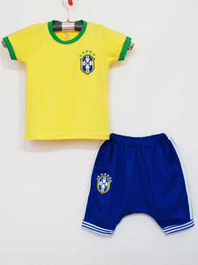 Bộ thun thể thao Brazil mùa hè cho bé. size 95,100,110,120,130,140,150 cho bé 11-28kg, thun cotton 4 chiều mát, thể thao và năng động, thấm hút mồ hôi, Việt Nam.