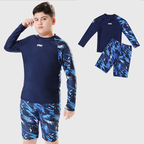 Bộ đồ bơi tay dài chống nắng quần lửng size cồ cho bé trai 50-75kg. size 160-190 cho bé trai 50-75kg </br>
Chất liệu  vải đồ bơi chuyên dụng, mềm mại, co dãn tốt, chống nắng, cản gió, bảo vệ làn da khỏi UV và clo nước hồ bơi </br>
Set gồm 1 áo tay dài và 1 quần ( không có nón), Áo tay dài, quần form lửng có lớp lót và dây buộc tiện lợi </br>
Bảng size tham khảo </br>
160: 50-55kg </br>
170: 55-60kg </br>
180: 60-70kg </br>
190: 70-80kg
