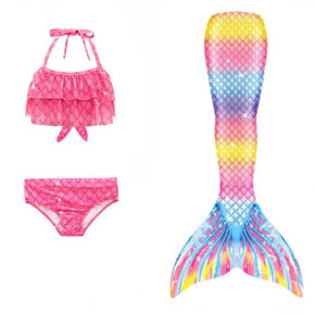 Bộ đồ bơi bikini 3 mảnh nàng tiên cá ariel đuôi dài siêu dễ thương cho bé gái. size 100-130 tương ứng bé 2-8 tuổi, 13-27kg </Br>
* Chất liệu thun đồ bơi không thấm nước, co dãn 4 chiều </Br>
* Họa tiết in vảy cá bảy sắc cầu vồng đáng yêu, đuôi dài,  cho bé hóa thân thành nàng tiên cá mà bé yêu thích </Br>
*Bộ gồm 3 món: bikini , quần chip bơi, đuôi cá dạng dài ,  cho bé thỏa thích vẩy vùng cùng vũ điệu bơi nàng tiên cá </Br>
Thích hợp cho bé đi bơi, chụp hình, biểu diễn thời trang </br>
bảng size tham khảo </Br>
100: 13-16kg </BR>
110: 14-17kg </Br>
120: 17-21kg </Br>
130: 22-27kg