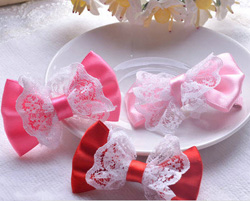 Kẹp tóc ren nơ. 3 màu như hình