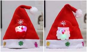 Nón nhung  ông già noel người tuyết dễ thương lấp lánh ánh đèn cho mùa Giáng sinh. Trong không khí rộn ràng se lạnh, trong tiếng chuông rạo rực báo hiệu noel và giáng sinh sắp về, cùng làm điệu cho con trai và gái cùng chiếc nón  dội  đầu họa tiết ông già noel, người tuyết, dễ thương , ấm áp cho bé </br>
Nón chất liêu nhung mềm, có đèn lấp lánh sáng ( sáng dèn khi đập tay mạnh và mắt ông già hoac ngươi tuyết ) có 2 size theo mô tả </br>
 * size nhỏ bé 2-7t  </br>
 * size lon 8 tuoi tro lên den nguoi lớn </Br>
size nhỏ kích thước 25cm-32cm </br>
sze lớn kích thước 28-37cm
