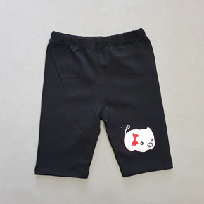 Quần legging lửng bé gái thêu heo con. size 1-10t, bé 8-25kg, thun cotton 4 chiều co dãn tốt, hình thêu họa tiết heo con dễ thương cho bé gái, form quần lửng, Viêt Nam 