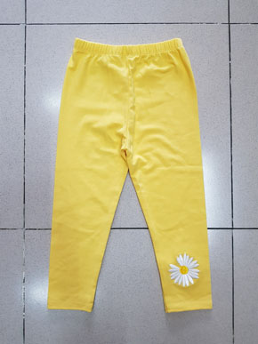 Quần legging dài bé gái thêu hoa cúc