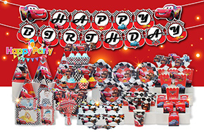 Bộ phụ kiện trang trí sinh nhật chủ đề xe hơi Mc queen. 