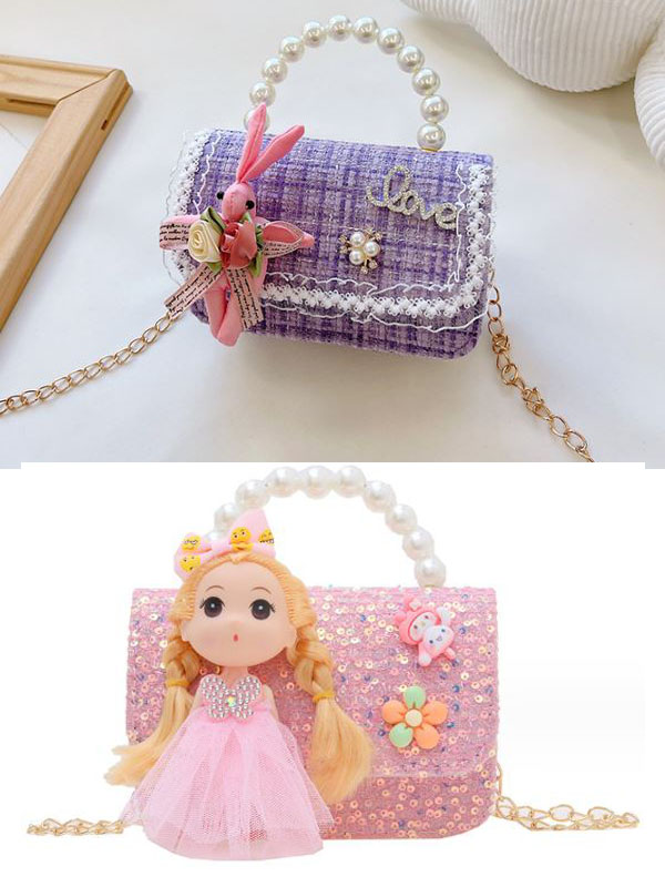Túi xách tay và đeo chéo size mini họa tiết búp bê và thỏ xinh xắn cho ...